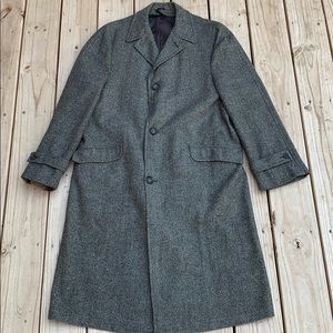 Allen Case Grey Wool 3 Button Trench Coat size 44